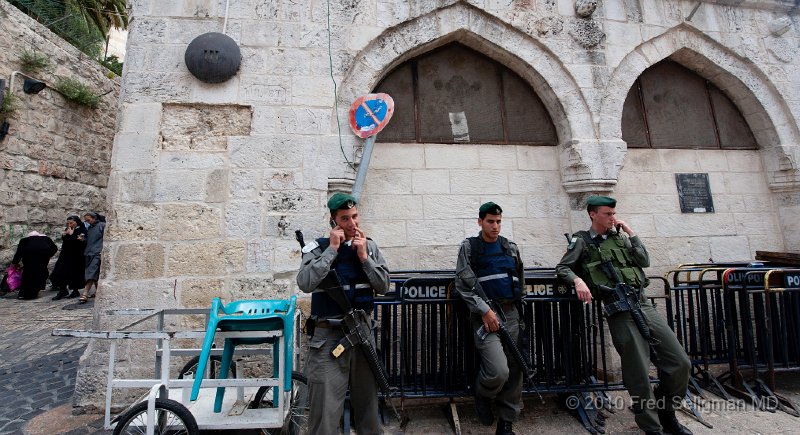 20100408_122019 D3.jpg - Israeli soldiers in Islamic Question.   This is also the 3rd Station (Jesus fell under the weight of the Cross) of the Way of the Cross